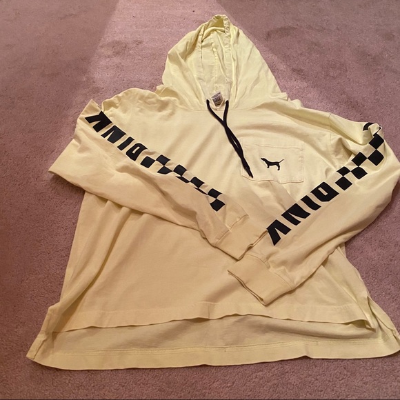 PINK Victoria's Secret Tops - Pink Neon Yellow Thin Hoodie